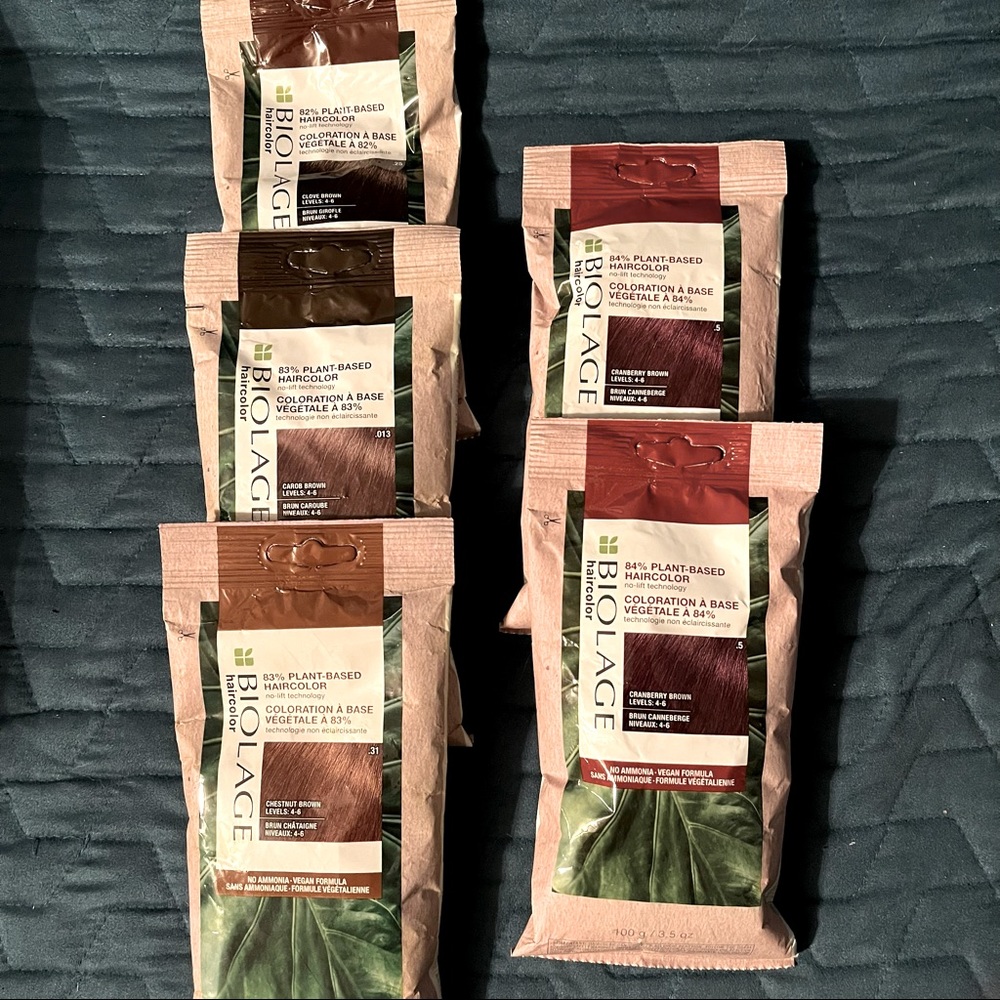 Biolage Plant Based color. Several shades of brown left.